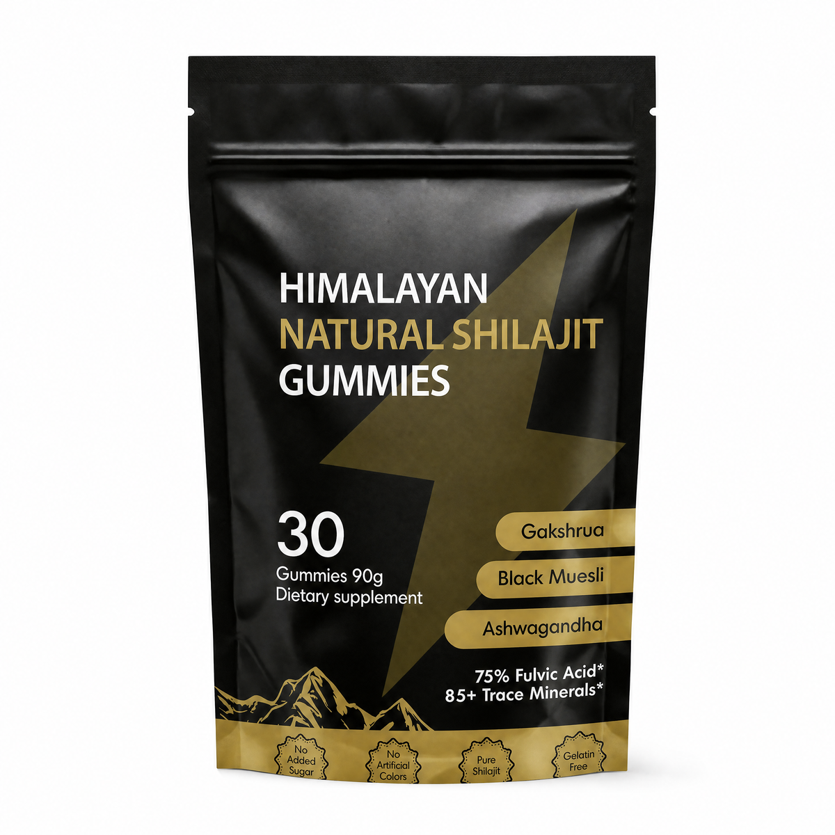 Shilajit Himalaya en Gomitas · Ácido Fúlvico + Ashwagandha + Gokshura · 30 gomitas Natupura