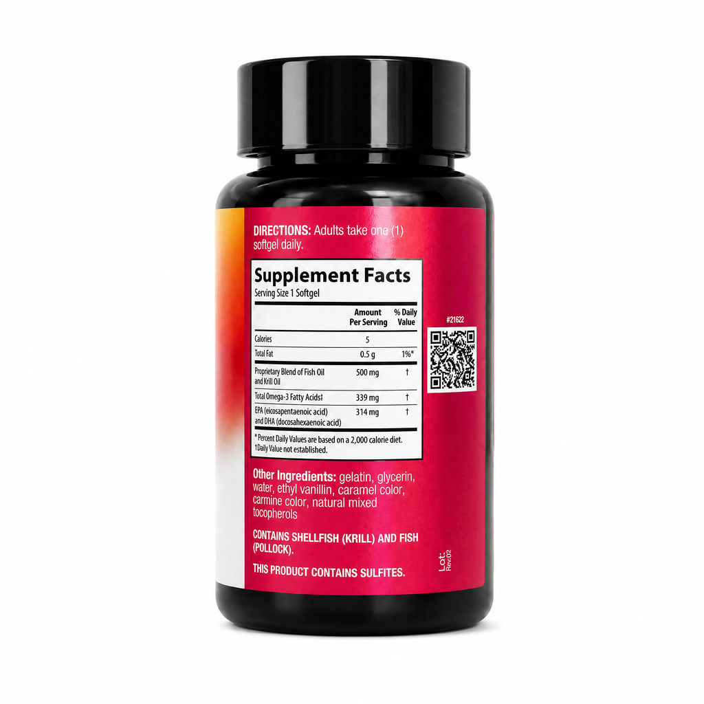 MegaRed Omega-3 Fish & Krill Oil 900 mg · 60 cápsulas Natupura