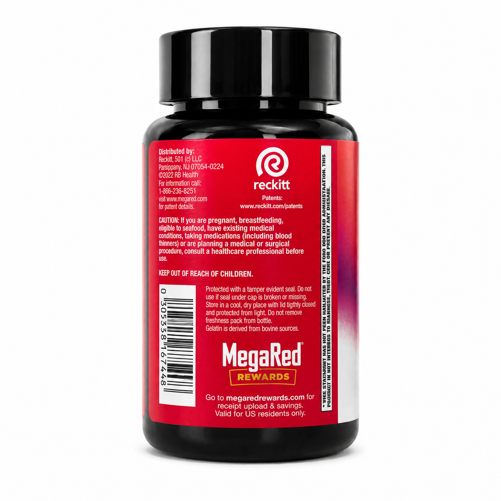 MegaRed Omega-3 Fish & Krill Oil 900 mg · 60 cápsulas Natupura