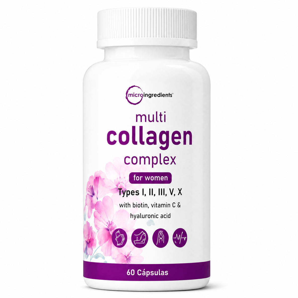 Multi Collagen Complex · Colágeno 5 Tipos + Biotina + Vitamina C · 60 cápsulas Natupura