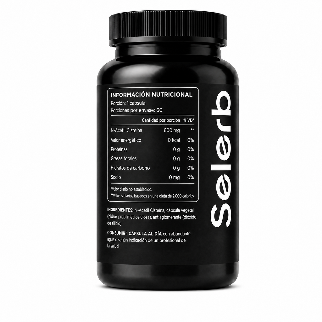 NAC N-Acetil Cisteína 600mg · Antioxidante · 60 cápsulas Natupura