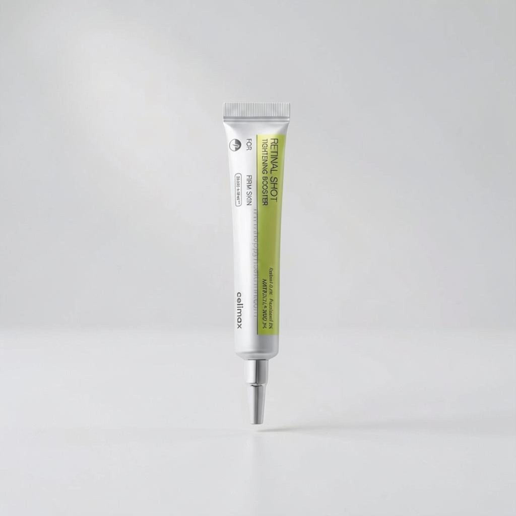 Sérum antiedad Celimax Retinal Shot de Natupura en envase de tubo blanco y verde con aplicador de precisión