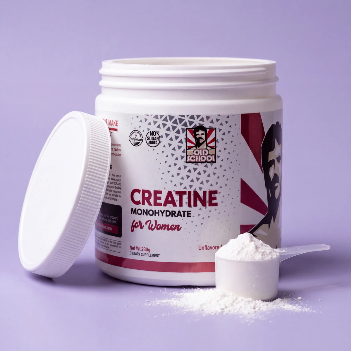Pote abierto de Creatina para Mujeres con medida de polvo
