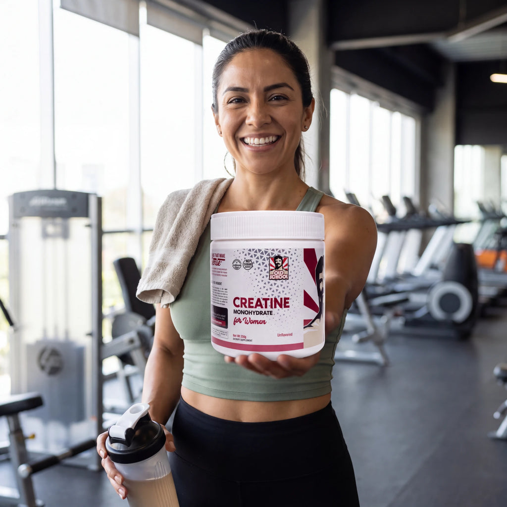 Creatina Mujer Natupura en el gimnasio