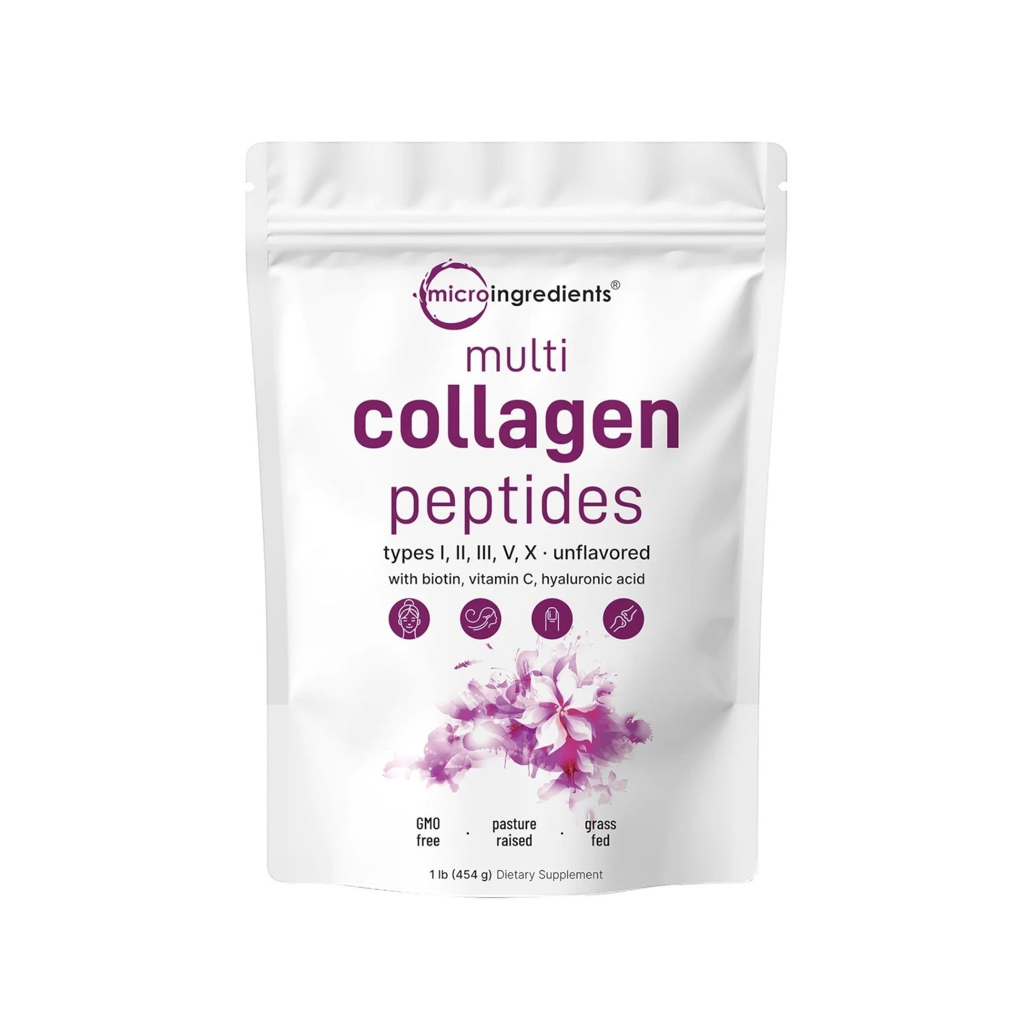 Bolsa de Natupura Multi Collagen Peptides con 5 tipos de colágeno, biotina, vitamina C y ácido hialurónico sin sabor