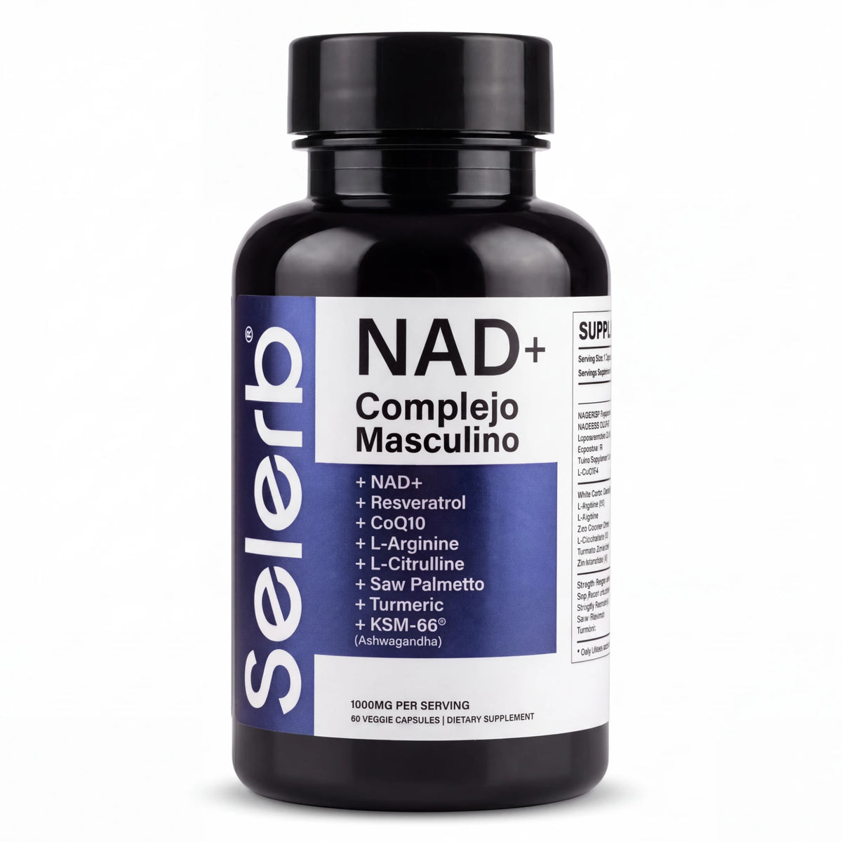 NAD+ Complejo Masculino Selerb, 60 cápsulas vegetales