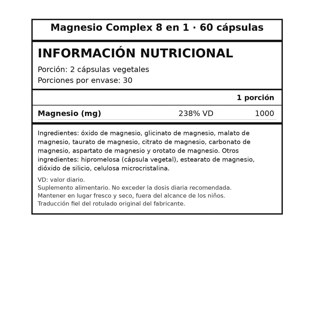 Magnesio Complex 8-en-1 · Sueño Profundo y Energía Toplux Nutrition